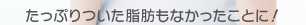 たっぷりついた脂肪もなかったことに！