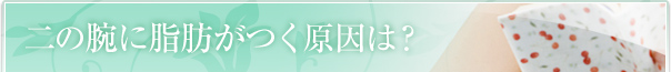 二の腕に脂肪がつく原因は？