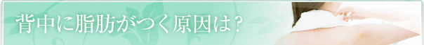 背中に脂肪がつく原因は？