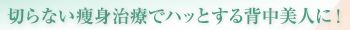 切らない痩身治療でハッとする背中美人に！
