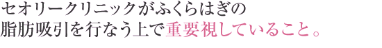 セオリークリニックがふくらはぎの脂肪吸引を行なう上で重要視していること。
