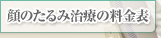 顔のたるみ治療の料金表
