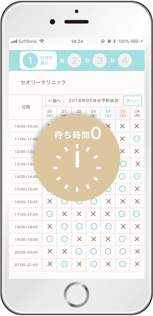 カレンダーを見てらくらく予約。無駄な待ち時間は発生しません。