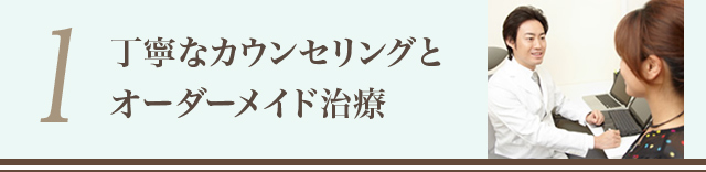 丁寧なカウンセリングとオーダーメイド治療